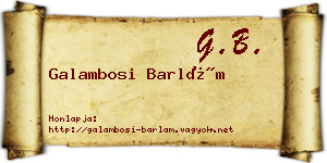 Galambosi Barlám névjegykártya